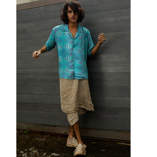 Peyote Neon Short Sleeve Camp Collar Shirt