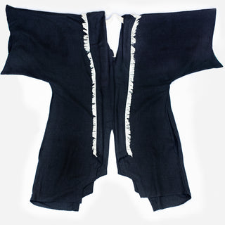 Raw Silk Kimono Black & White