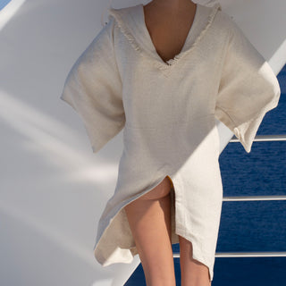 Raw Silk Kimono Cream