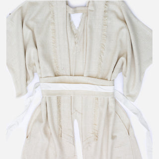 Raw Silk Kimono Cream