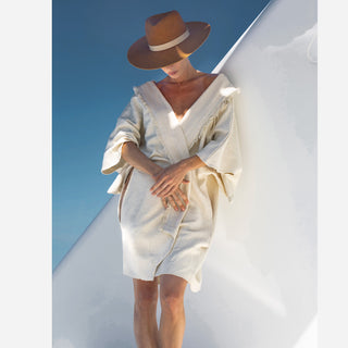 Raw Silk Kimono Cream