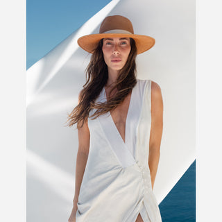 Handloom Raw Silk Wrap Dress Off-White
