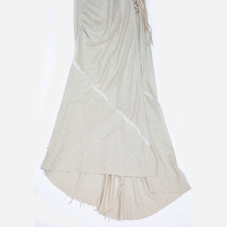 Handloom Raw Silk Wrap Dress Off-White