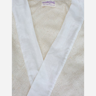 Handloom Raw Silk Wrap Dress Off-White