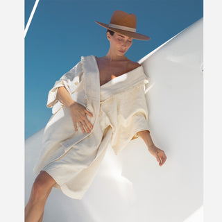 Raw Silk Kimono Cream