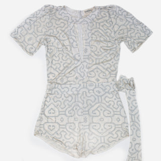 Shipibo White Short Playsuit