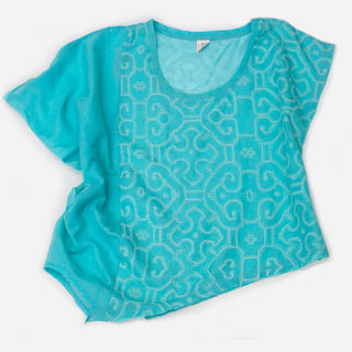 Featherlight Baby Blue Shipibo Asymmetric Top