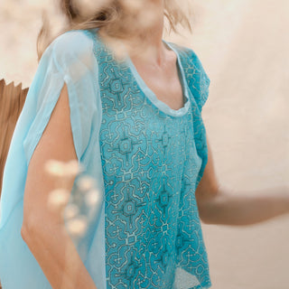 Featherlight Blue Shipibo Asymmetric Top