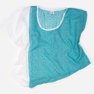 Featherlight Ice Blue Shipibo Asymmetric Top