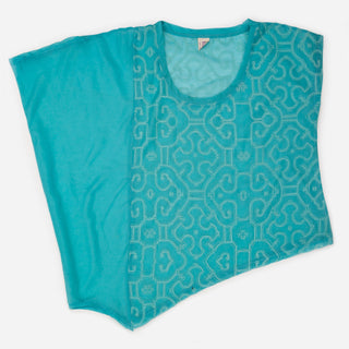 Featherlight Baby Blue Shipibo Asymmetric Top
