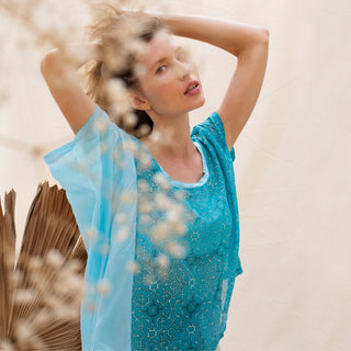 Featherlight Blue Shipibo Asymmetric Top