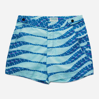 Blue Snake Shipibo Tailored Swim Trunks