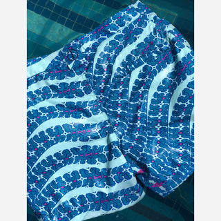 Blue Snake Shipibo Tailored Swim Trunks