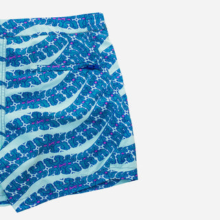 Blue Snake Shipibo Tailored Swim Trunks