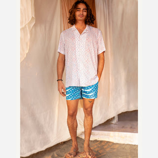 Blue Snake Shipibo Tailored Swim Trunks