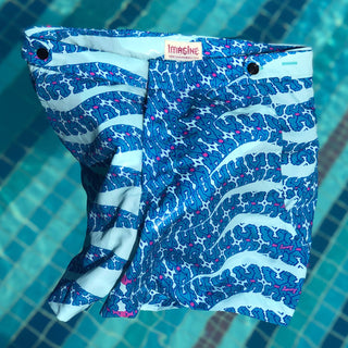 Blue Snake Shipibo Tailored Swim Trunks