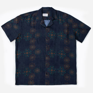 Peyote Dark Charcoal Short Sleeve Camp Collar Shirt