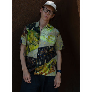 Golden Palm Short Sleeve Camp Collar Shirt