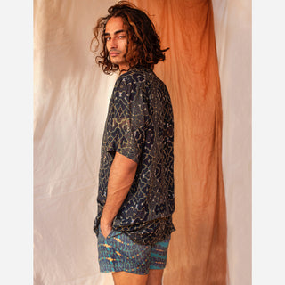 Shipibo Charcoal Short Sleeve Camp Collar Shirt