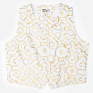 Golden Light Shipibo Linen Vest
